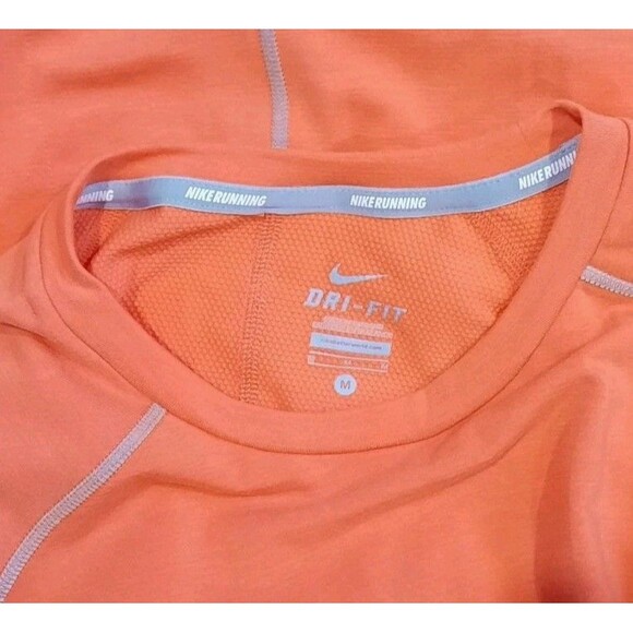 Nike Dri Fit Sprint Fleece Raglan Sleeve Running Crew Orange/Reflective Silver M - Picture 4 of 7